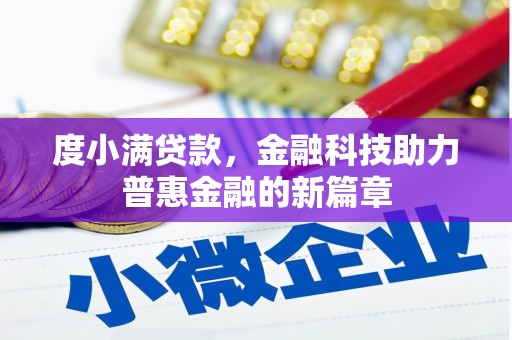 龙山度小满贷款，金融科技助力普惠金融的新篇章