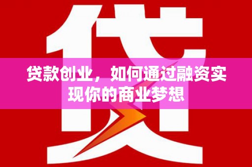 龙山贷款创业，如何通过融资实现你的商业梦想