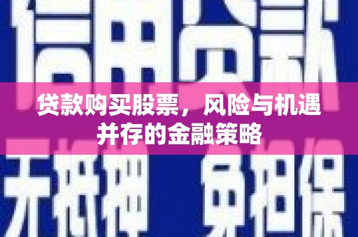 龙山贷款购买股票，风险与机遇并存的金融策略
