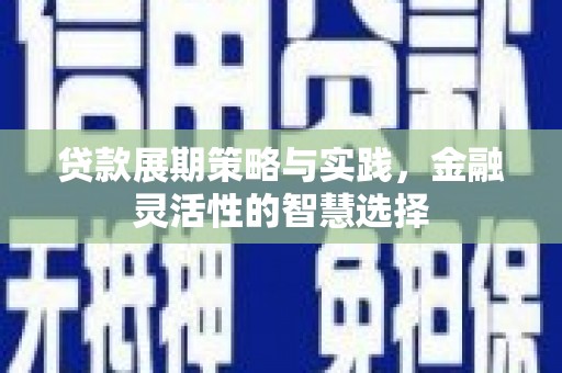 龙山贷款展期策略与实践，金融灵活性的智慧选择